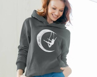 Crescent Moon Aerial Silks. Aerialist clothing. Hoodie, tank top, tshirt, or sweater. Aerie hammock.