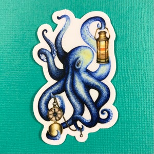 Adesivo Octopus, impermeabile per bottiglia d'acqua, adesivo Nalgene, adesivo per laptop, adesivo pianificatore, per artigianato, diari o mensa