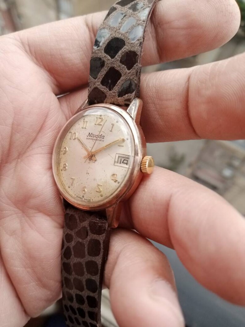 Cadran De Montre NIVADA Compensamatic - Noir, Diamètre 27 Mm - Suisse, Occasion