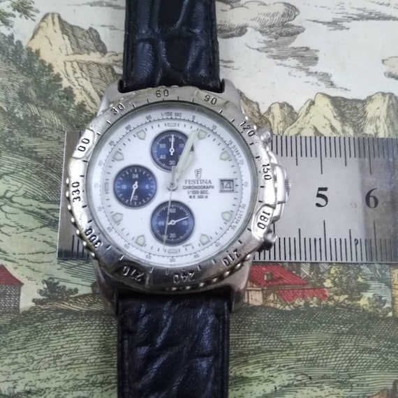 Festina Chronograph Men s Watch Quartezwatch Stainlessteel Geniun Leather Etsy Canada