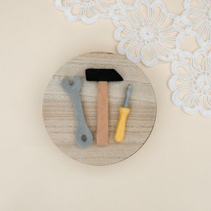 RTS! Felted tools | Newborn photography props Photo props Felted builder Construction Mechanic tools Wrench Screwdriver Hammer tools