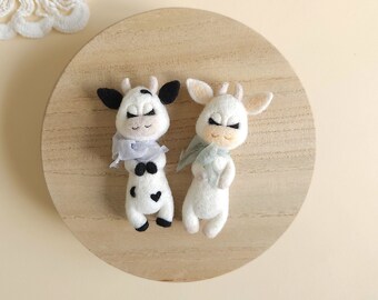 RTS!!! Felted cow Photo prop Newborn photography prop Farm animals Wool animal toy Felted cow stuffy toy Wool cow