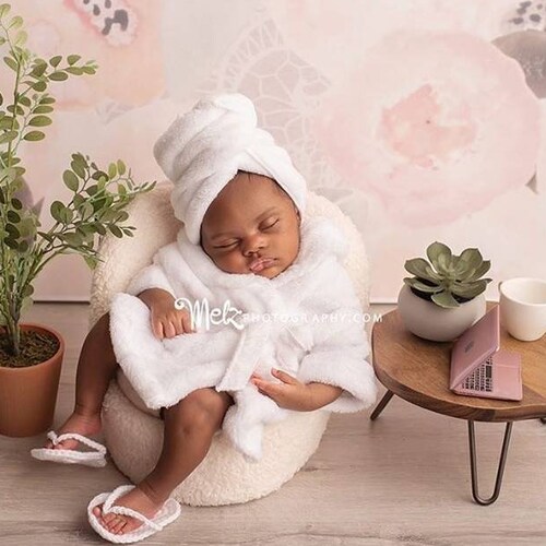 RTS White Baby Bathrobe Girl Boy Outfit Newborn Photography Etsy