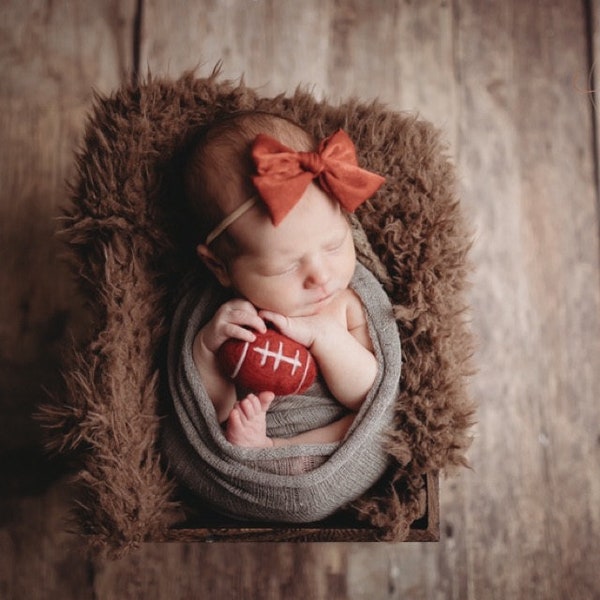 RTS! Felted football Felted stuffy toy Newborn photography props Photo props Felted sport props Wool american football ball