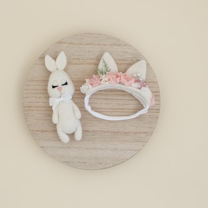 RTS! Felted bunny props | Newborn photography prop Wool animal toy Felted bunny/rabbit toy Bunny headband