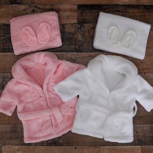 RTS!!! Baby girl boy outfit Photo prop Newborn photography accessories Newborn/3months bath robe photo prop Baby bathrobe outfit White Pink