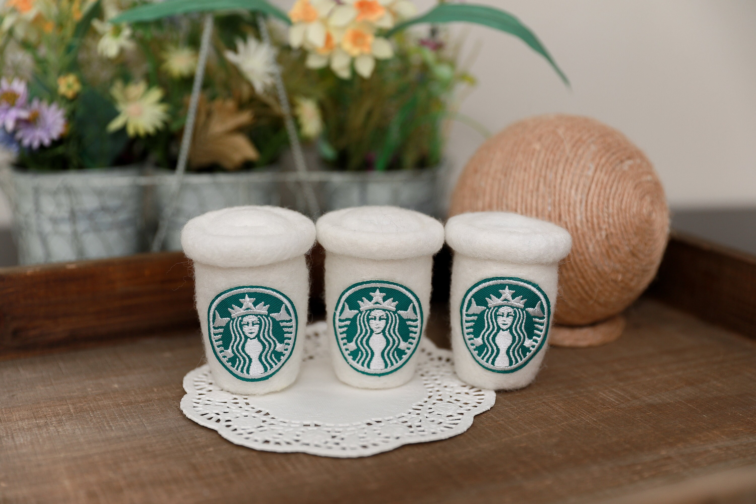Needle felted Starbucks cup Felted toys Newborn Toddler photo Etsy
