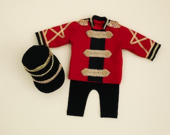 ¡HECHO A MEDIDA! Conjunto navideño para recién nacidos / Accesorios para fotografía de recién nacidos / Disfraz de Papá Noel / Traje de Cascanueces