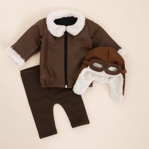MADE TO ORDER! Newborn pilot/aviator 3pcs outfit | Newborn photography prop Pilot props Pilot Aviator costume