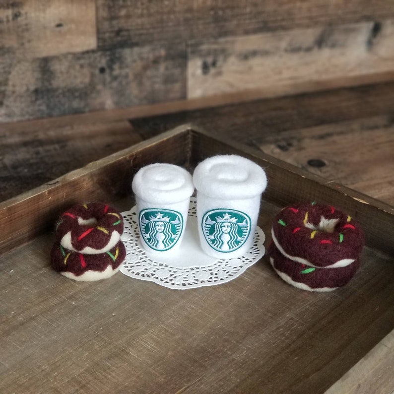 Needle felted Starbucks cup Felted toys Newborn Toddler photo Etsy