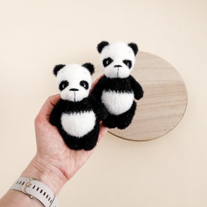 RTS! Panda toy | Newborn photography props Knitted bear props Newborn panda bear posing toy