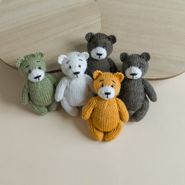 RTS!!! Knitted teddy bear toys Newborn photography props Merino wool bear props Newborn bear posing toys Teddy bear toy