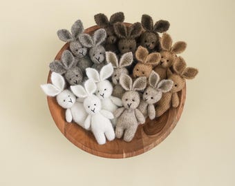 MADE TO ORDER! Knitted bunny toys | Newborn photography props Bunny props Newborn posing toy/lovie Bunny stuffy