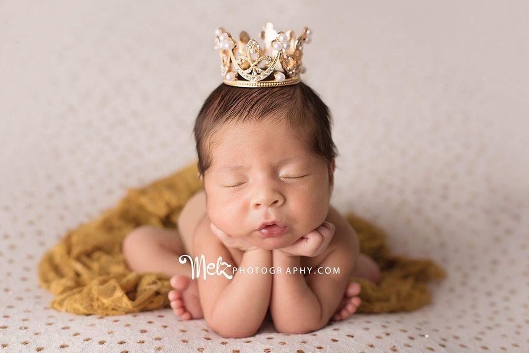RTS Goud en zilver pasgeboren kroon fotografie prop tiara meisje baby kroon prinsessenkroon kristallen kroon pasgeboren kroon foto prop Etsy