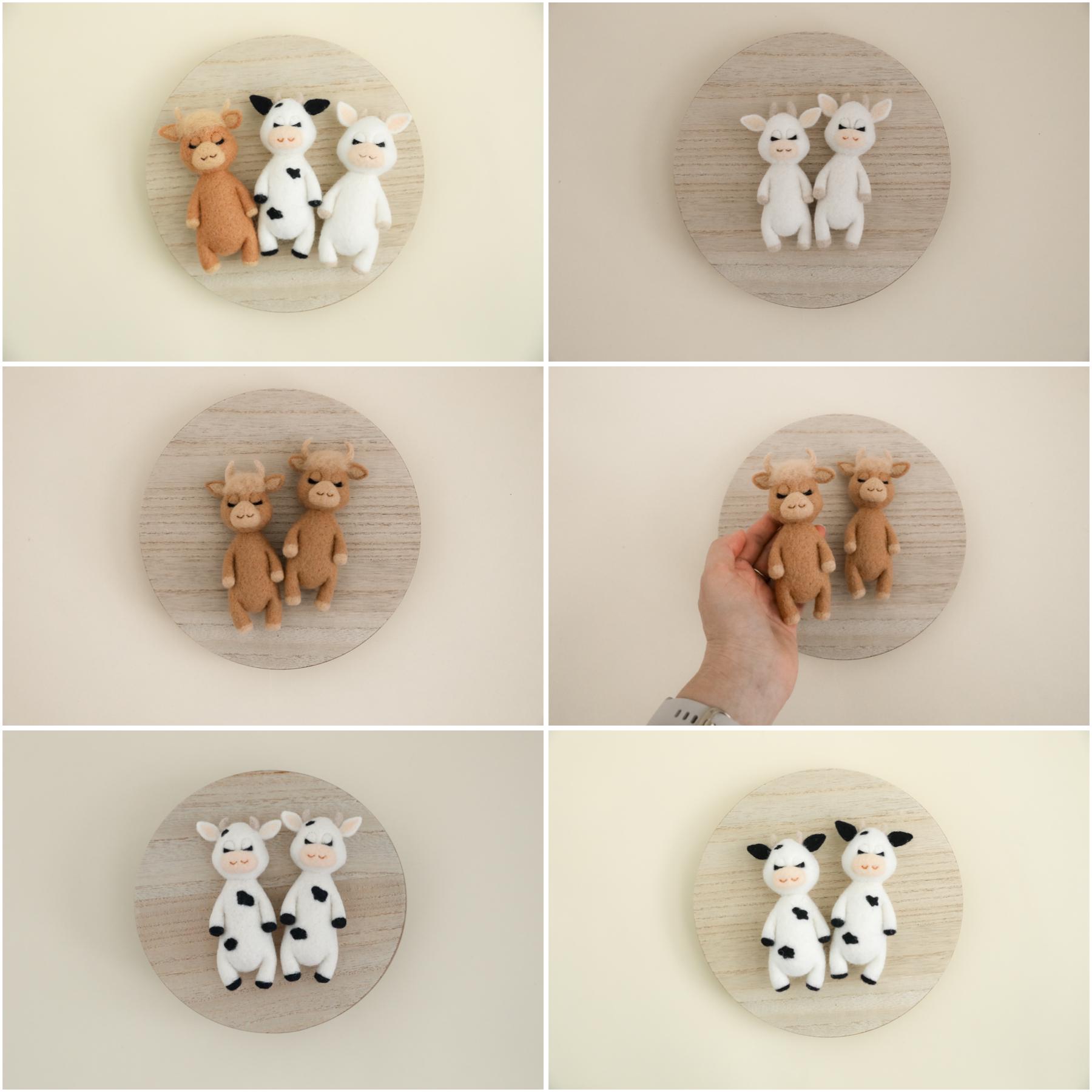 Animal Rts RTS! Felted Cow Toy | Photo Prop Newborn Photography Prop Farm Animals ...