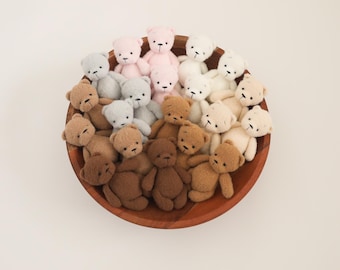RTS! Knitted teddy bear | Newborn photography props Bear props Newborn bear posing lovie Teddy bear toy