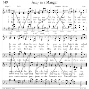 Away in a Manger digital file - SVG/PNG/JPEG Christmas hymn music song for Cricut, Glowforge, etc.