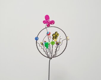 1 x Pflanzenstecker Blumenstecker Boho Bunt Gartendeko Tischdeko Frühlingsdeko Grabschmuck Jahreszeitentisch Jahreszeiten Dekoration
