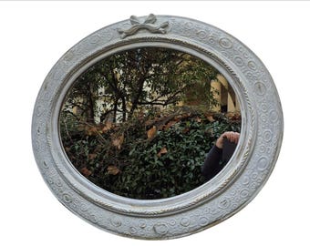 shabby chic oval mirror