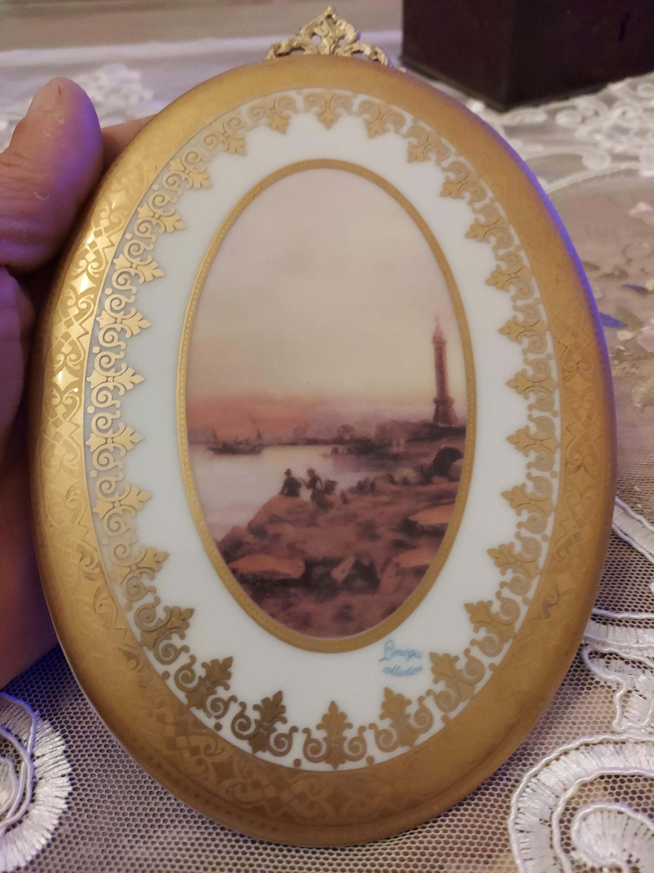 WE】LIMOGES リモージュ France 手付きオーバルボウル