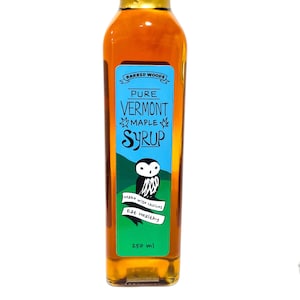 Maple Syrup Bottles - 250ml Bottle of Grade A 100% Pure Vermont Maple Syrup.  Perfect as a Gift or for Your Own Use.