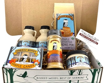Perfect Vermont Gift - Deluxe Maple Gift Box of Treats: Maple Syrup, Pancake Mix, Maple Sugar, Maple Cream, Maple Candy, Maple Truffles