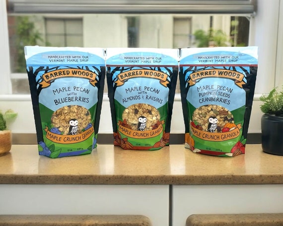 Maple Pecan Granola - Handcrafted with Organic Oats - Sweetened Only With Our Pure Organic Vermont Maple Syrup & Maple Sugar - Free Shipping