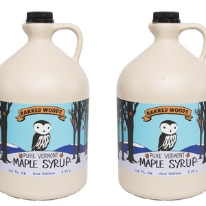 Two 1 Gallon Jugs of 100% Pure Vermont Maple Syrup - Best Tasting Maple Syrup at a Great Price