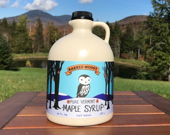 Free Shipping Maple Syrup - Two 1/2 Gallons of 100% Pure Organic Vermont Maple Syrup