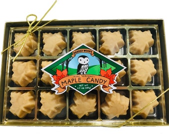 Maple Candy - Gold Gift Box of 15 Maple Leaf Candies - Free Shipping