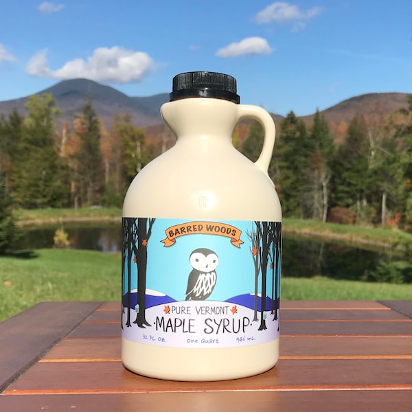 Quart Jugs (32 oz) - Pure Vermont Maple Syrup - From Barred Woods Maple- Free Shipping