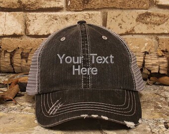 distressed ball cap