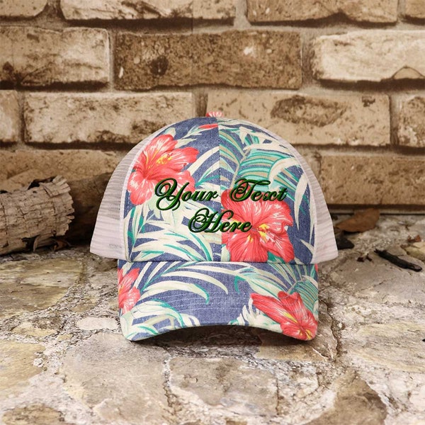 Floral Trucker Hat Etsy