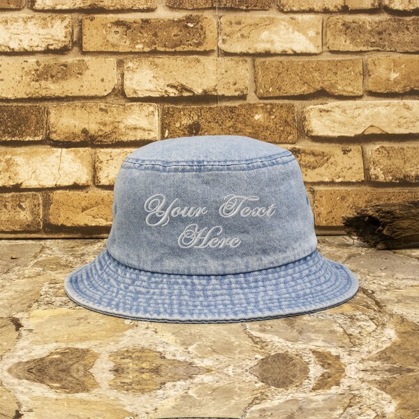 Denim Ribbon Bucket Hat