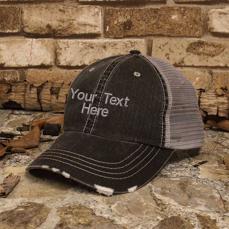 Customized Trucker Hat Personalized Baseball Cap Distress Etsy