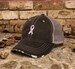 Pink Ribbon Breast Cancer Awareness Herringbone Cotton Cap 