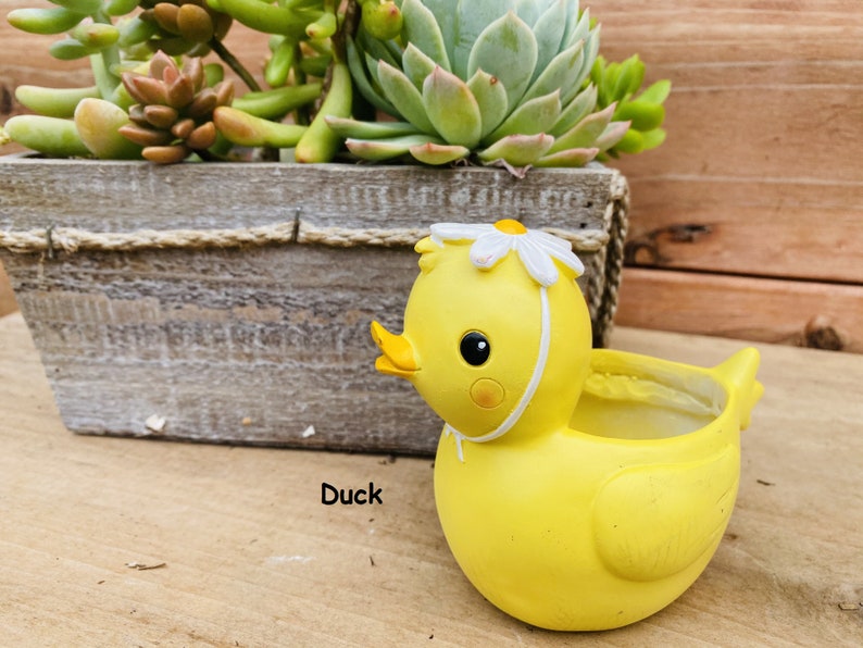 Succulent Pots Small planter Flower pot Cute Animal Pot Unicorn Duck image 3