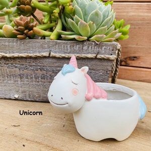 Succulent Pots Small planter Flower pot Cute Animal Pot Unicorn Duck image 2