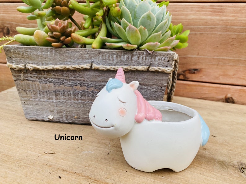 Succulent Pots Small planter Flower pot Cute Animal Pot Unicorn Duck image 2