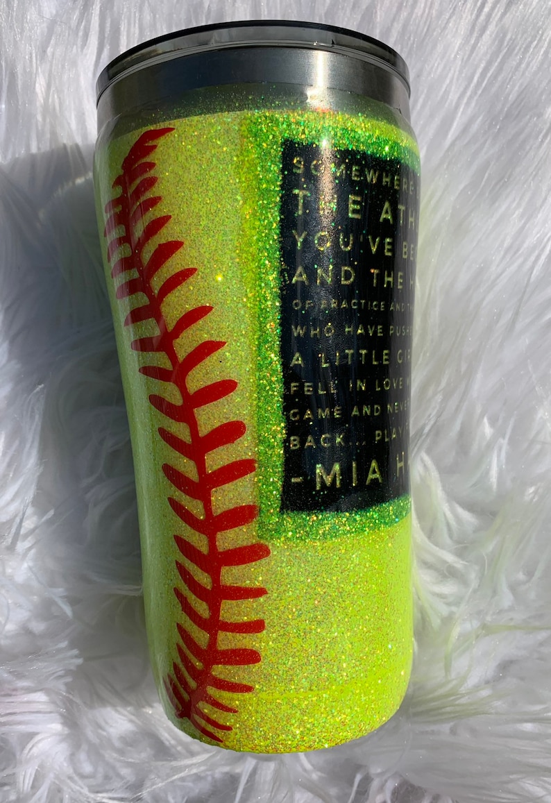 Custom Softball Stainless Tumbler Etsy