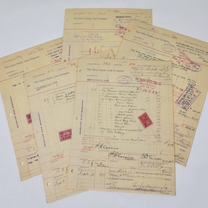 1898 The Union Pacific Coal Company Invoices * UPRR Memorabilia * Old West Ephemera * 10 pages