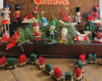 Lot of Vintage Wood Christmas Ornaments