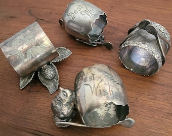 Antique Victorian-era Silver-plated Napkin Rings (4)