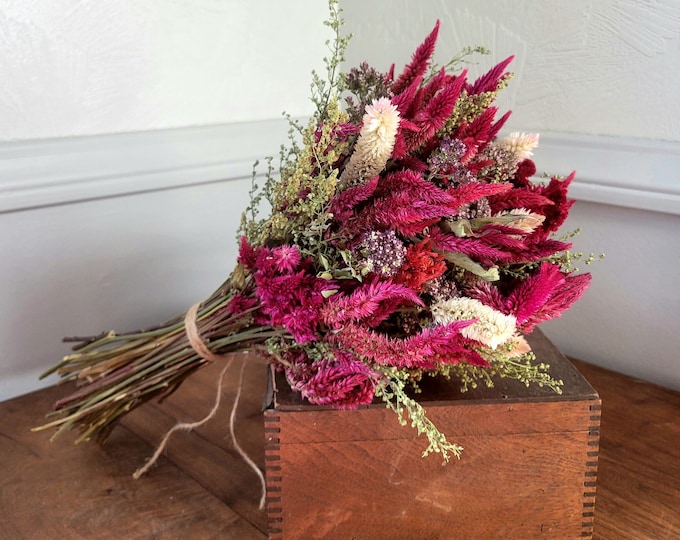 Dried Celosia Bouquet Natural Grown in USA Etsy