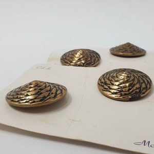 Large Vintage Buttons * New Old Stock! * Brass look * Metal buttons