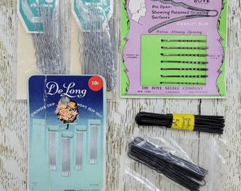 WWII Unopened Sealed Antique Box of Scoldy Lox Invisible Extra Quality Hair Pins Vintage hair pins, scoldy - Gem main image 2