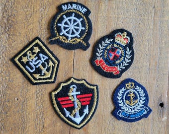 Vintage Nautical Embroidered Patches