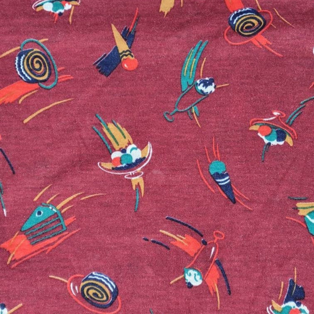 Vintage Lightweight Knit Fabric Novelty Apparel Fabric Desserts Ice