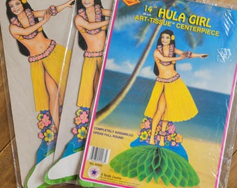 Vintage 1950's Chalkware Aloha Hula Girl Bobble Head Nodder