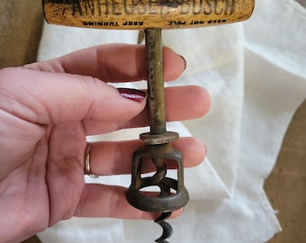 Antique Anheuser-Busch Corkscrew Bottle Opener